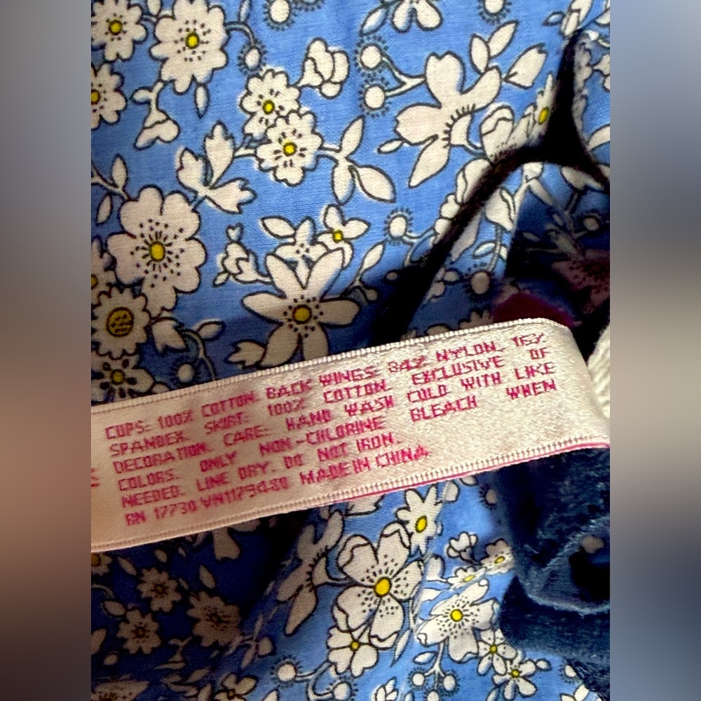 Liberty of London for Target Blue&Pink Floral Babydoll Top Lace detail size XL - Picture 14 of 15